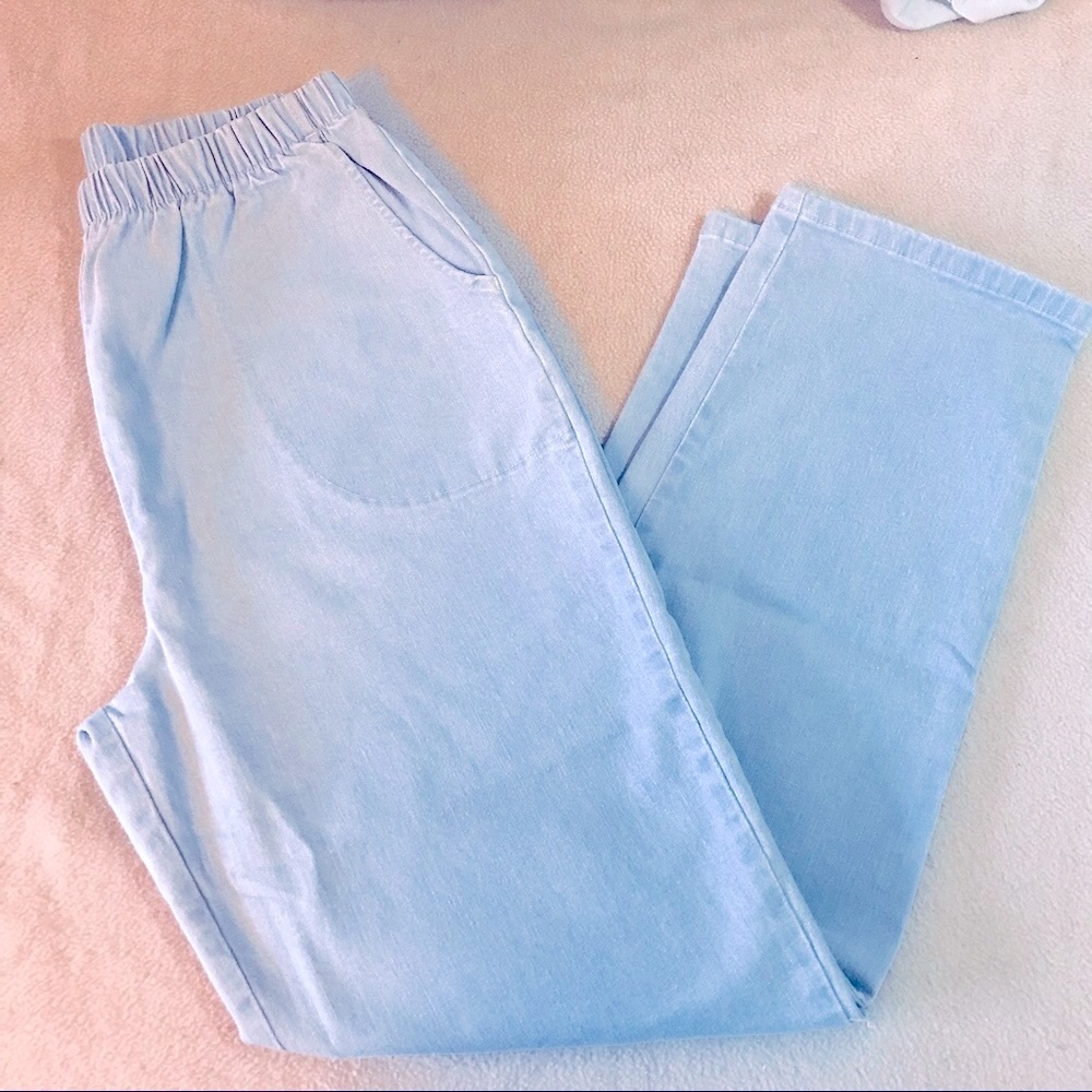 Denim&Co Sz M Original Waist Stretch Reg Side Pocket Pants/Sz Med - Picture 2 of 3